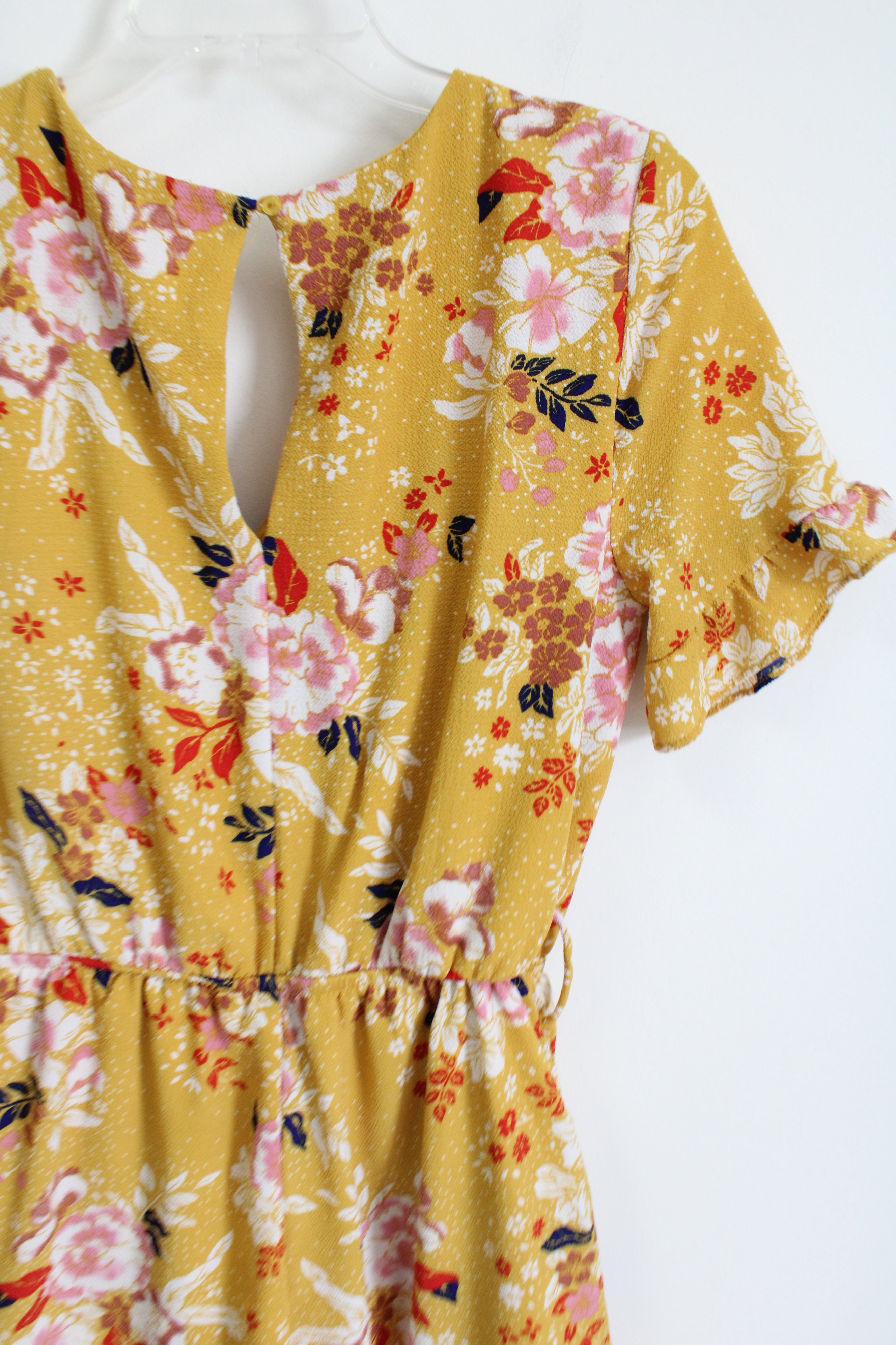 One Clothing Yellow Floral Romper | M