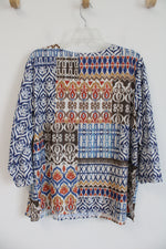 Alfred Dunner Multi-Colored Patterned Long Sleeved Top | XL