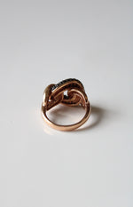 Rose Gold Black Chain Link Bronze Milor Italy Ring | Size 8