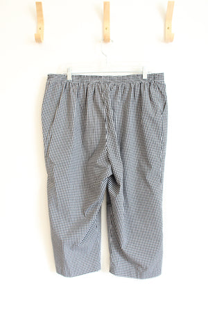 Alfred Dunner Black & White Plaid Capri Pants | 16