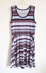 LuLaRoe Red White & Blue Striped Dress | XL