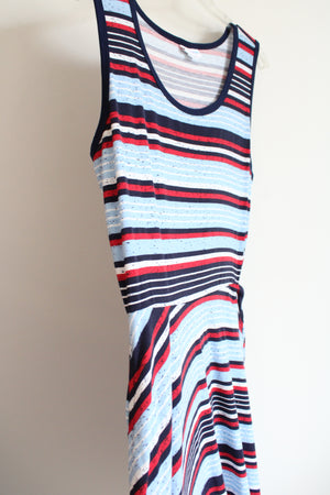 LuLaRoe Red White & Blue Striped Dress | XL