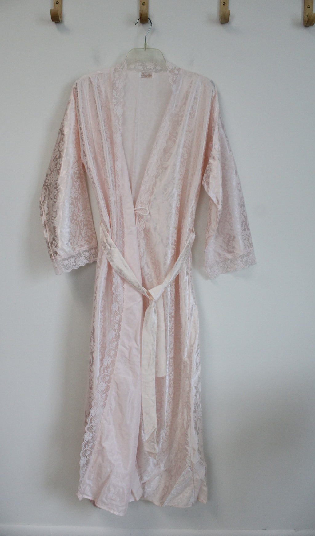 Erica Loren Lace Patterned Light Pink Robe | L