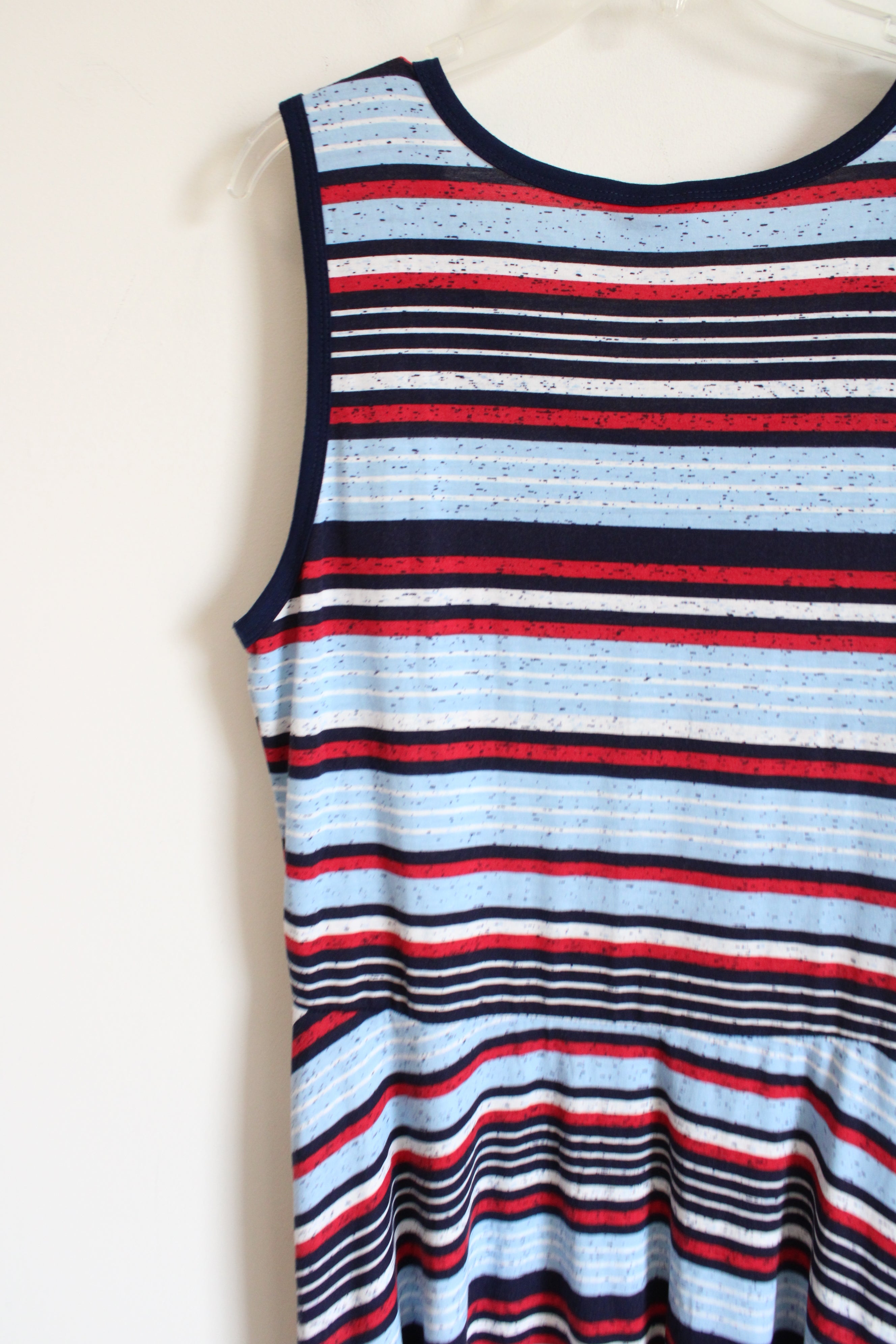 LuLaRoe Red White & Blue Striped Dress | XL