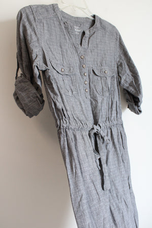 Cabela's Drawstring Gray Chambray Dress | M