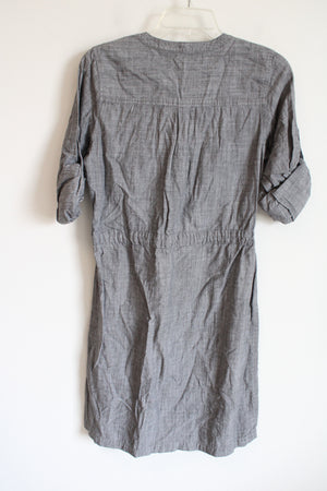 Cabela's Drawstring Gray Chambray Dress | M