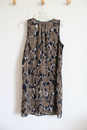 Banana Republic Brown Patterned Sleeveless Dress | 8 (MED)