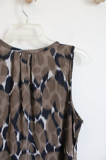 Banana Republic Brown Patterned Sleeveless Dress | 8 (MED)