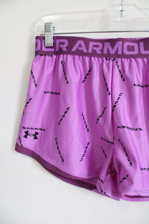 Under Armour Purple Logo Shorts | Youth L (14/16)