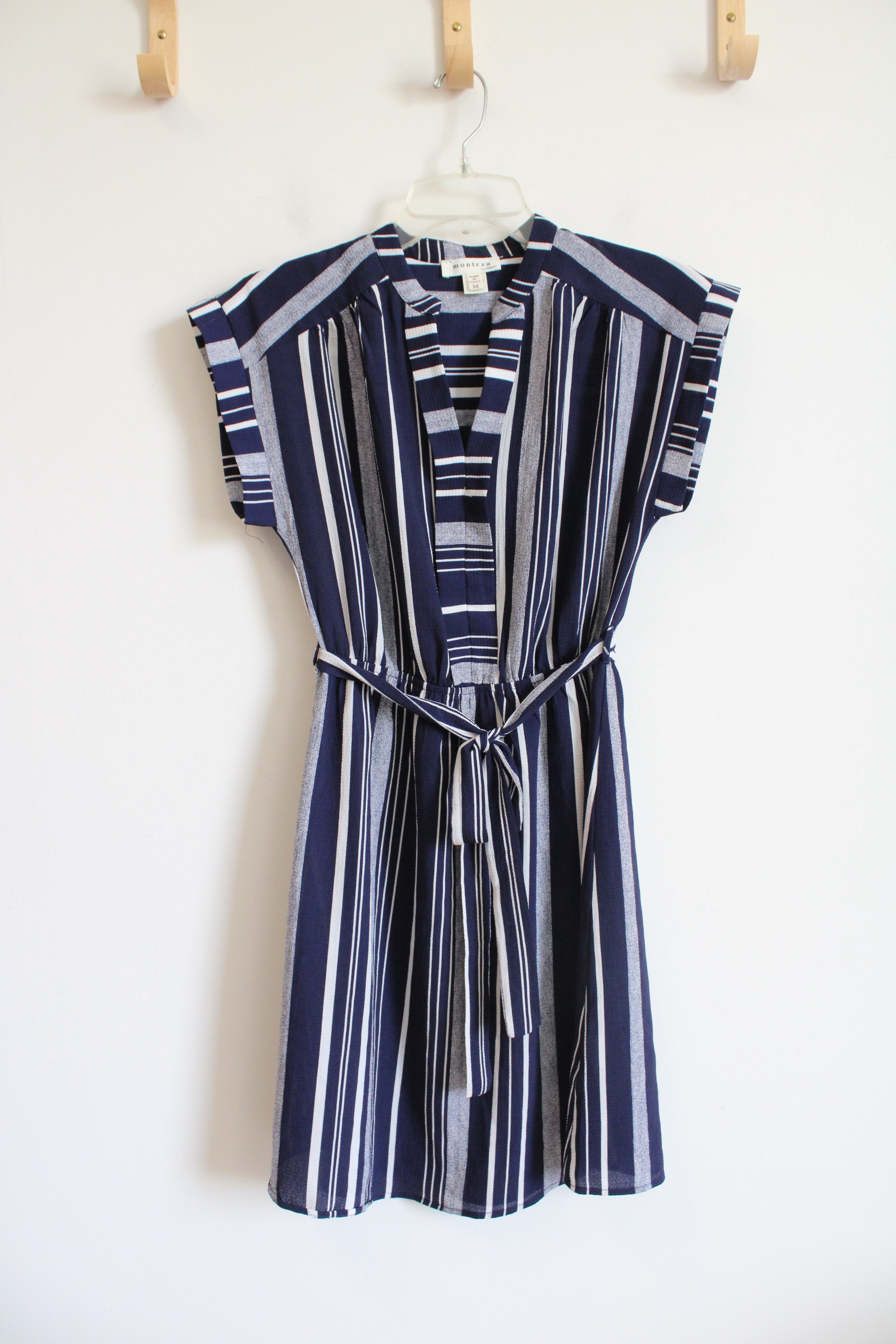 Monteau Blue Striped Midi Dress | M