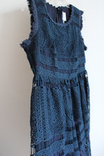 Geode Dark Teal Crochet Overlay Dress | 1X