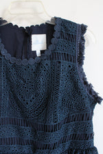 Geode Dark Teal Crochet Overlay Dress | 1X