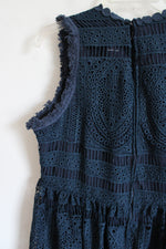 Geode Dark Teal Crochet Overlay Dress | 1X