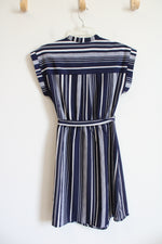 Monteau Blue Striped Midi Dress | M