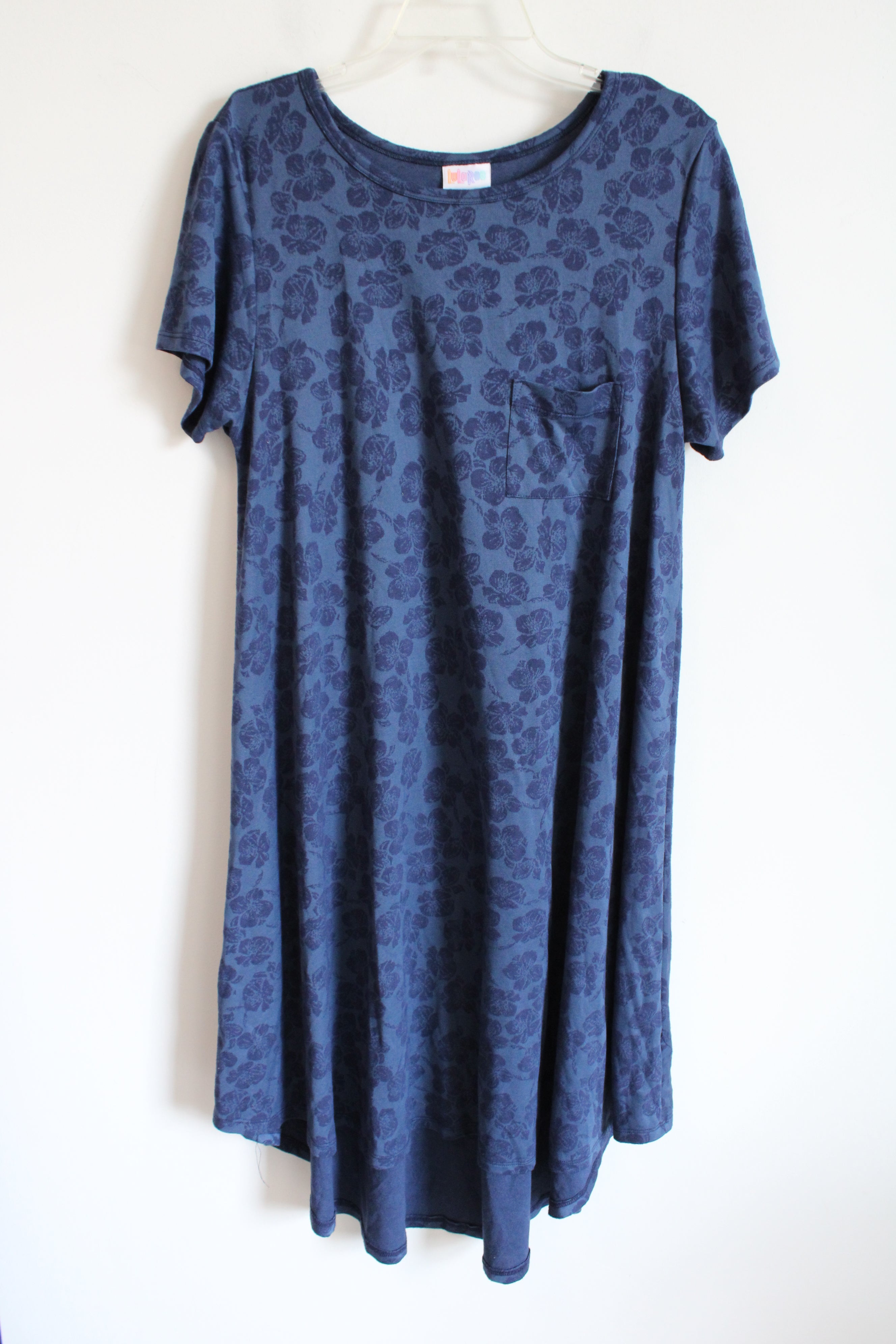 LuLaRoe Blue Floral Pocket Dress | L