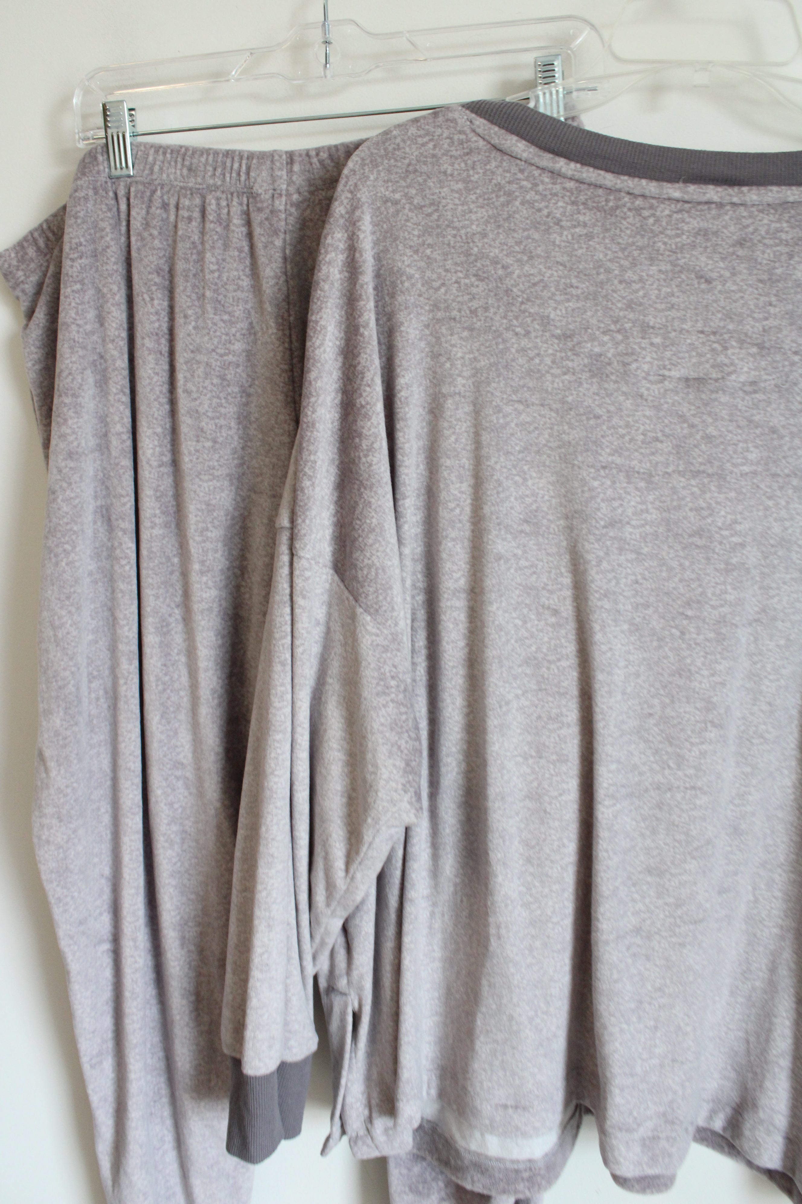 Joyspun Soft Gray Pajama Top & Pants Set | 3X