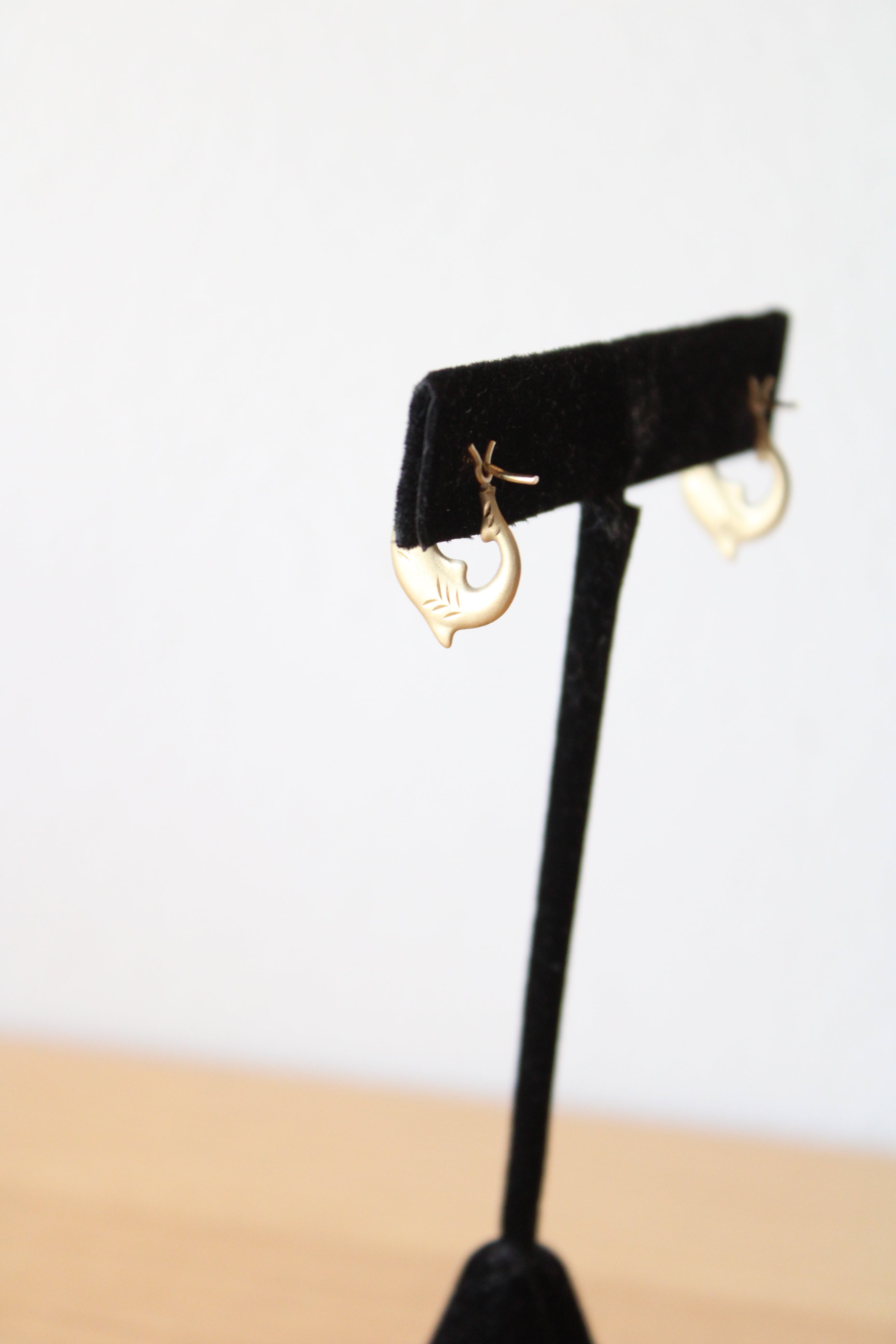 14K Yellow Gold Dolphin Mini hoop Earrings