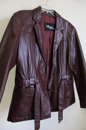 Wilsons Leather Vintage Brown/Maroon Belted Leather Jacket | 14