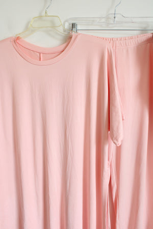 Light Pink Long Tunic Top & Pants Set | 4XL