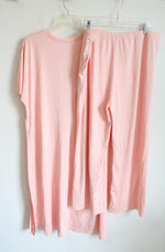 Light Pink Long Tunic Top & Pants Set | 4XL