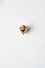 Blue Sapphire 10K Yellow Gold Heart Stud Earrings