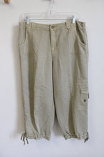 Khakis Drawstring Cargo Khaki Capri Pants | 12