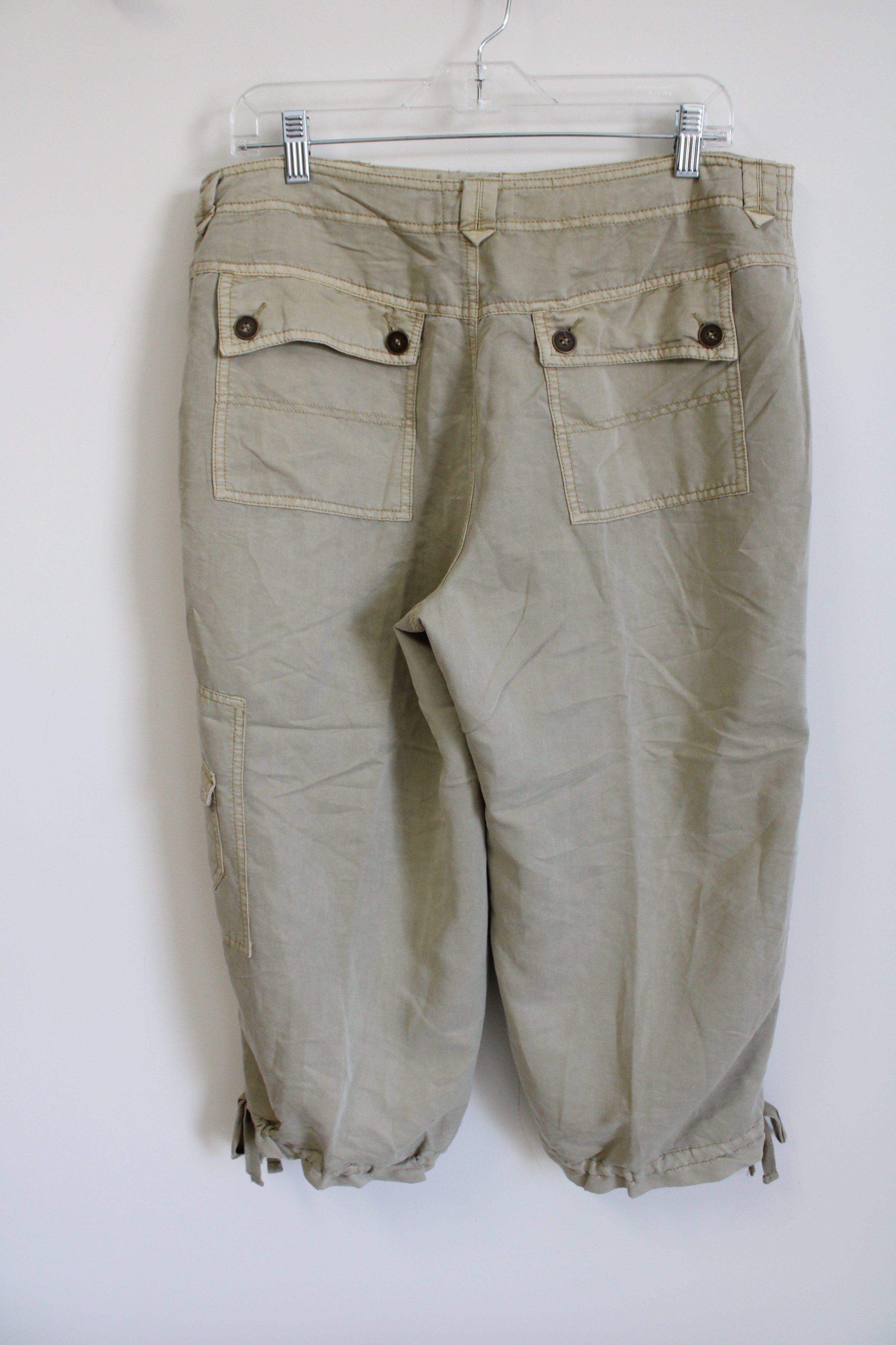 Khakis Drawstring Cargo Khaki Capri Pants | 12