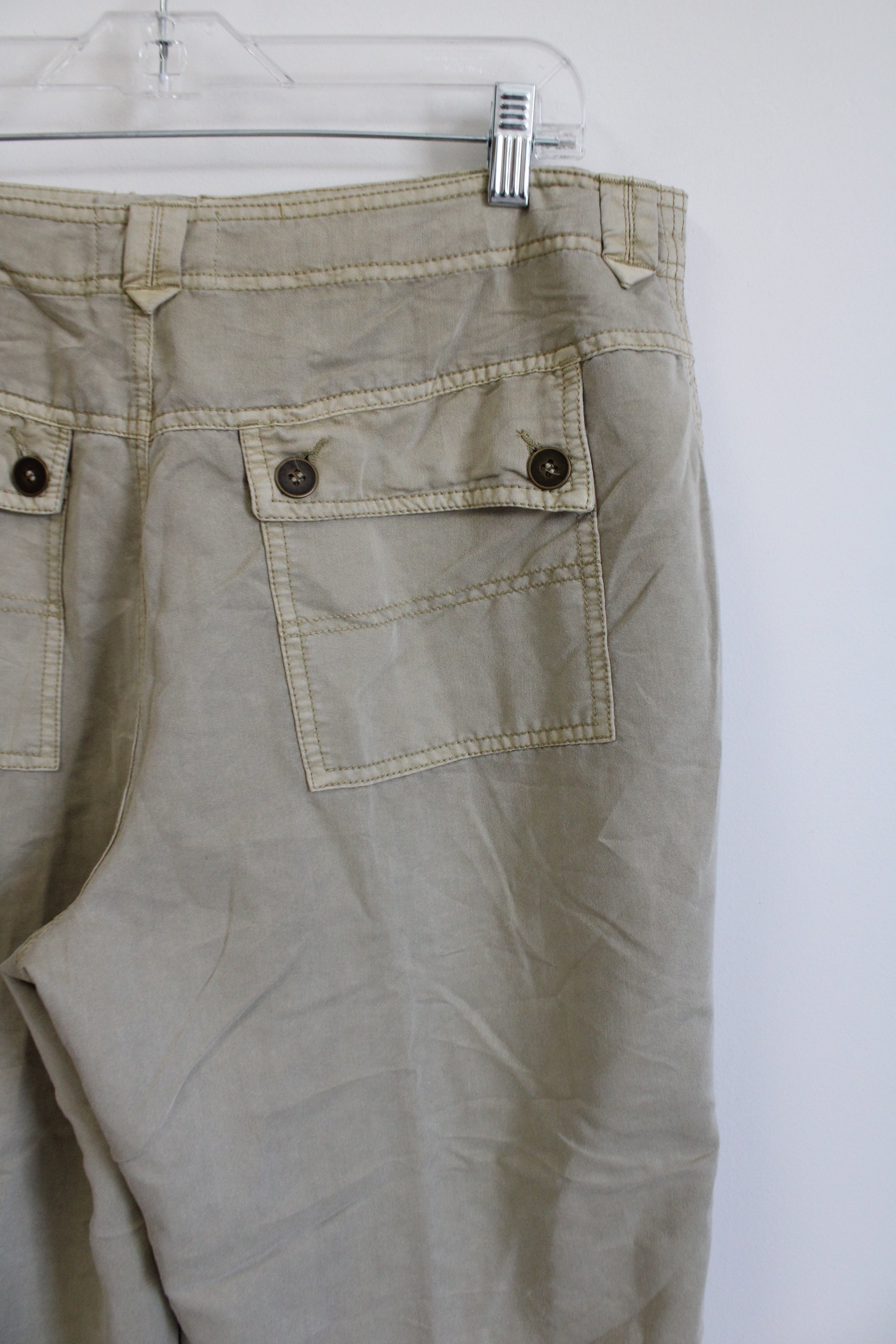 Khakis Drawstring Cargo Khaki Capri Pants | 12