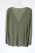 Old Navy Thin Olive Green Long Sleeved Top | XL