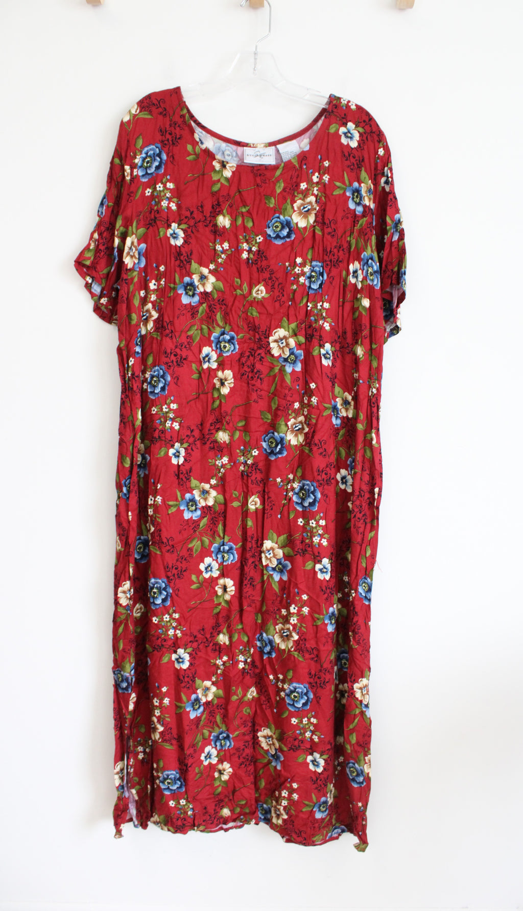 Studio Ease Vintage Red Floral Maxi Dress | 18