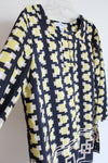 Sag Harbor Yellow & Tan Squared Patterned Black Top | XL