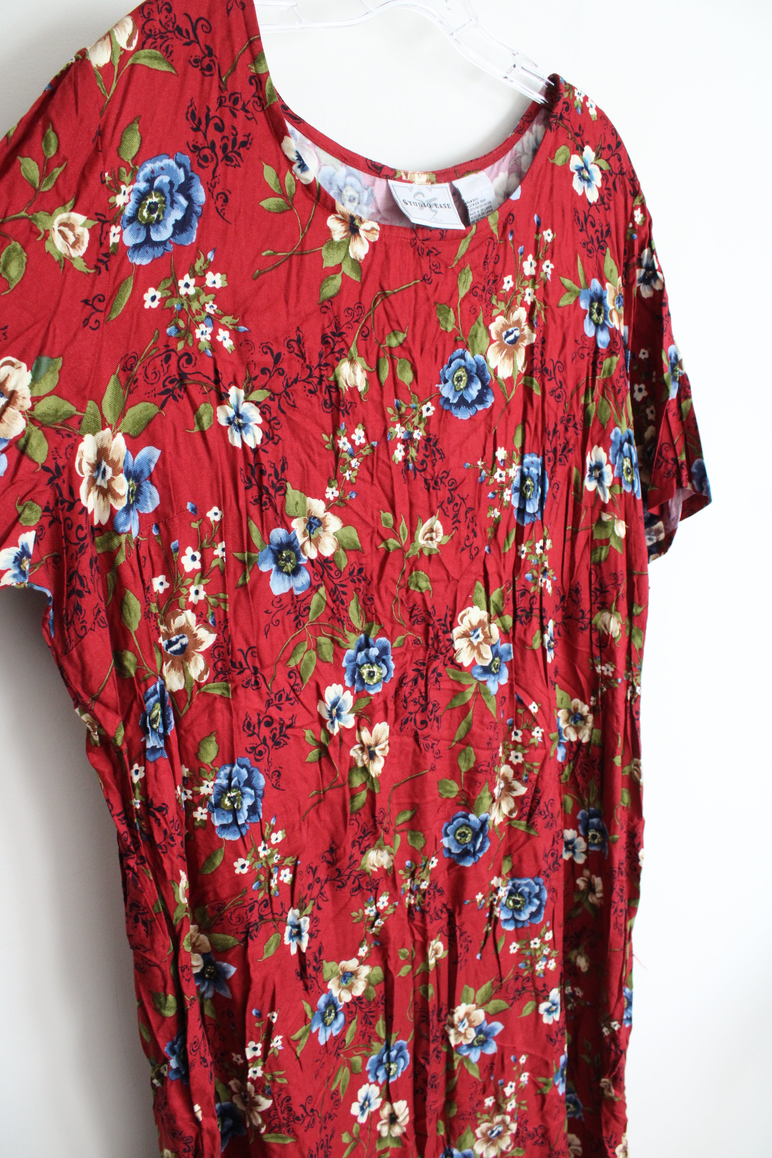 Studio Ease Vintage Red Floral Maxi Dress | 18