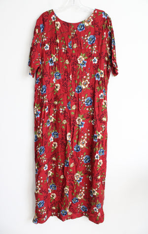 Studio Ease Vintage Red Floral Maxi Dress | 18