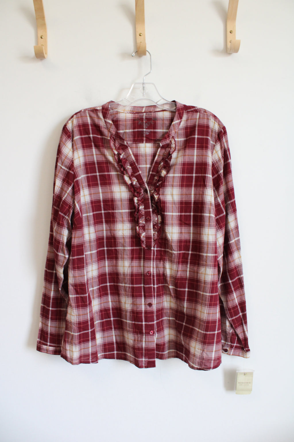 Sonoma Red Checkered Long Sleeved Top | XL