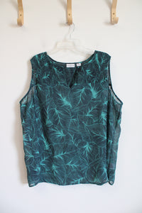 Liz Claiborne Green Sheer Top | 2XL