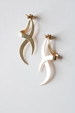 14K Yellow Gold Abstract Large Statement Stud Earrings