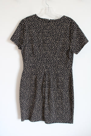 Old Navy Black Tan Cheetah Print Cotton Blend Structed Dress | L