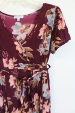 Patrons of Peace Maroon Floral Dress | L