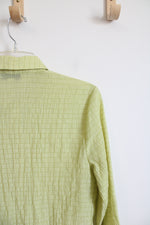 Topshop Yellow Green Long Sleeve Blouse | 8 (MED)