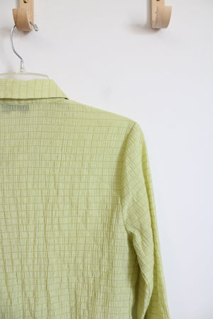 Topshop Yellow Green Long Sleeve Blouse | 8 (MED)