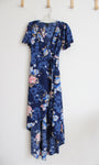 Rue 21 Blue Floral Wrap Dress | S