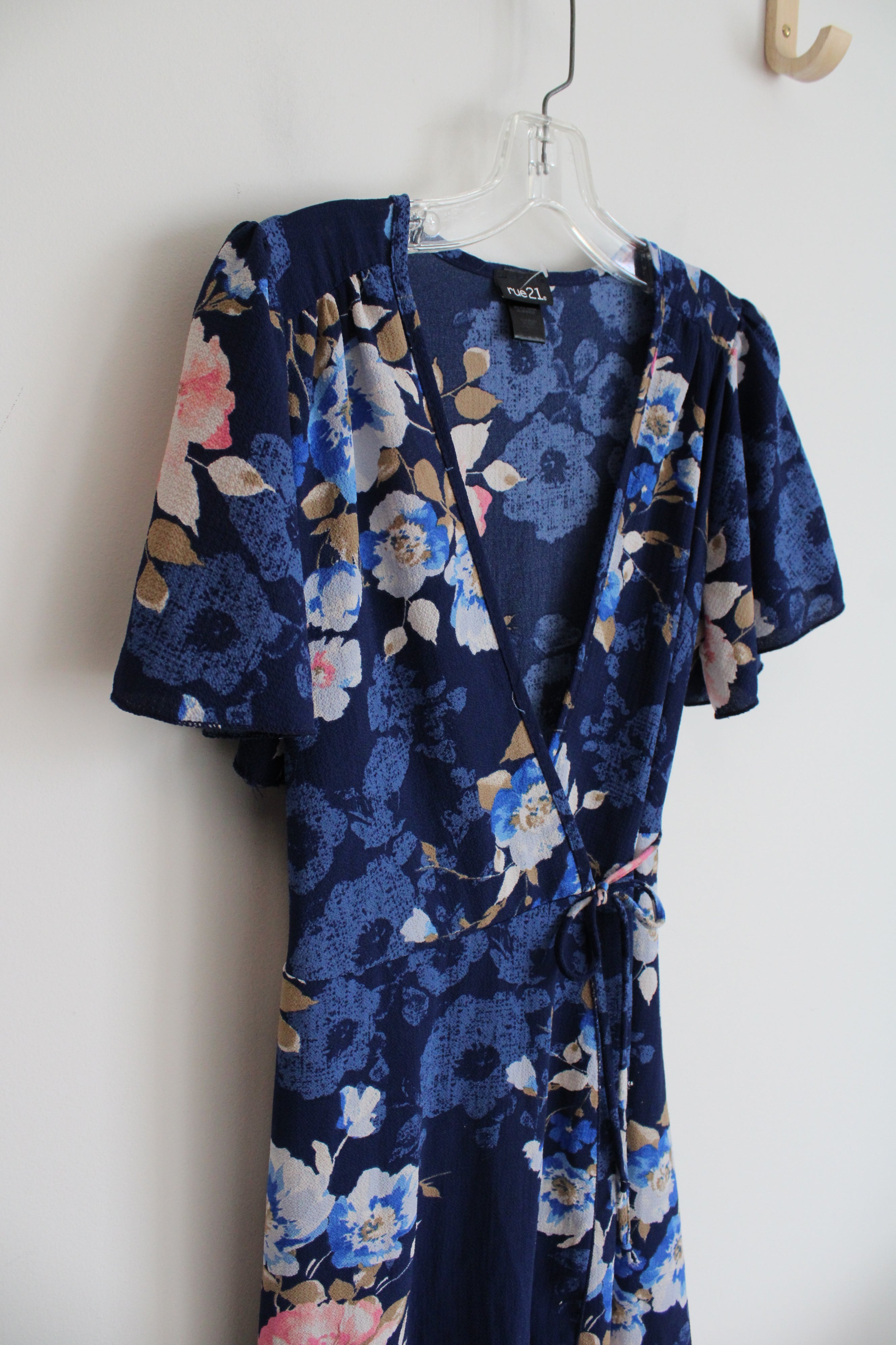 Rue 21 Blue Floral Wrap Dress | S