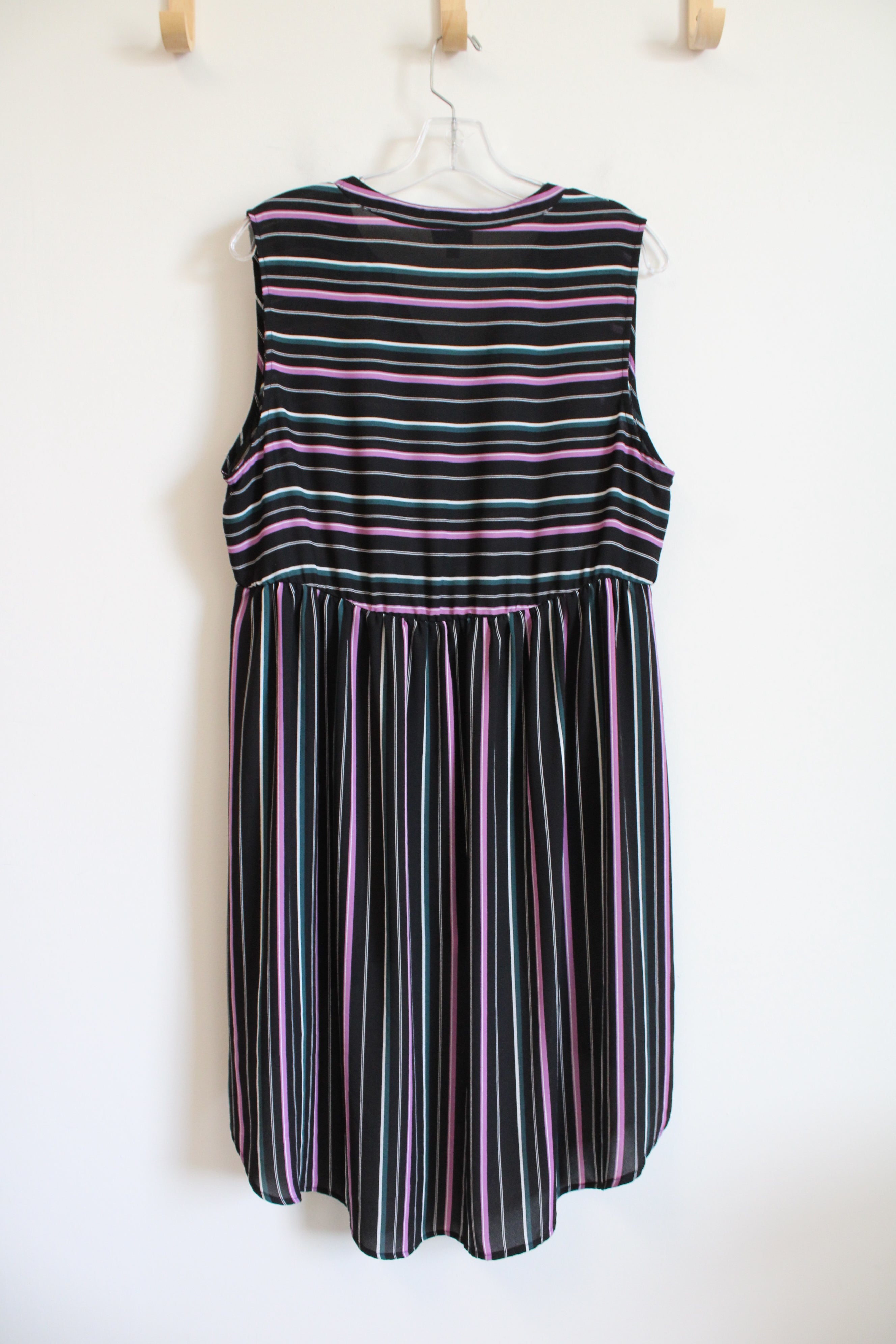 Torrid Black and Purple Striped Shirt Dress | 1 (LG)