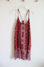 Hollister Red Patterned Spaghetti Strap Dress | M