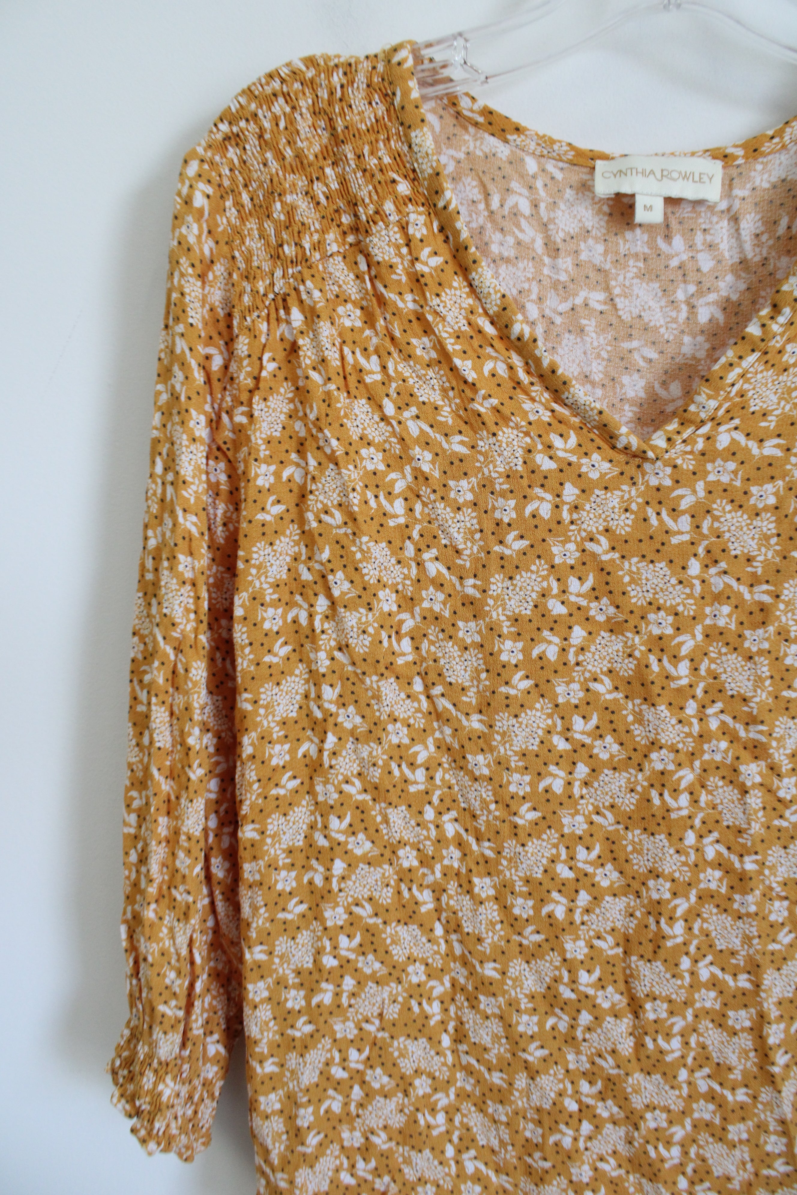 Cynthia Rowley Orange Floral Long Sleeved Top | M