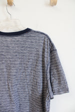 Northwest Territory Blue & White Striped Short Sleeved Henley Shirt | XXXL
