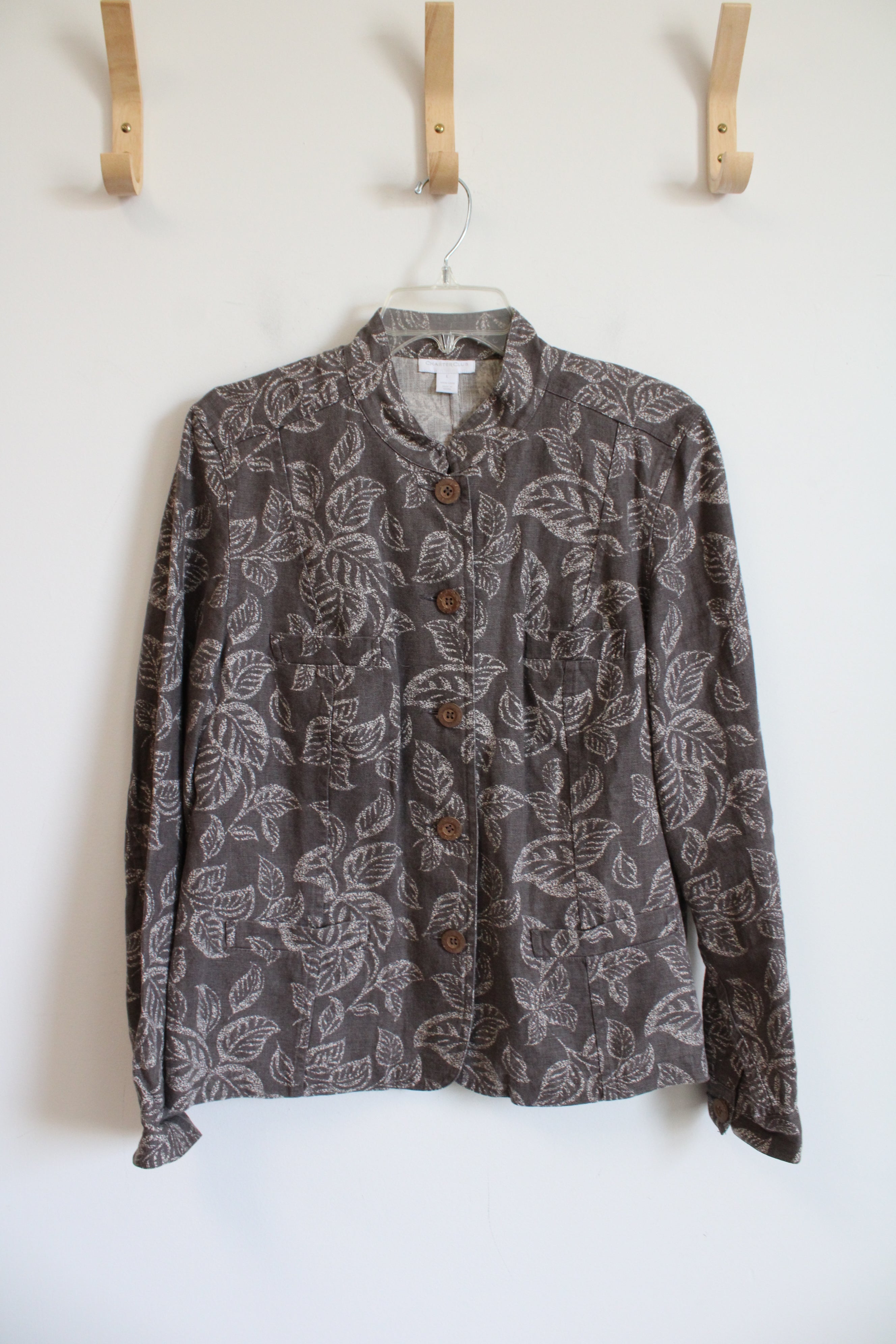 Charter Club Brown Patterned Jacket | L