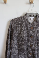 Charter Club Brown Patterned Jacket | L