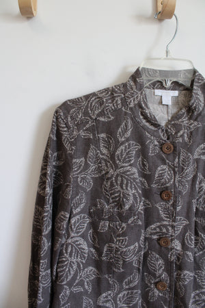 Charter Club Brown Patterned Jacket | L