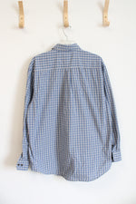 Arrow Blue & Gray Plaid Long Sleeved Button Down Shirt | L
